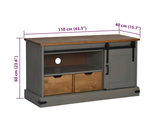 Mueble de TV HALDEN con puerta corredera gris 110x40x60 cm