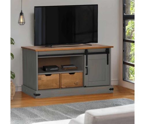 Mueble de TV HALDEN con puerta corredera gris 110x40x60 cm