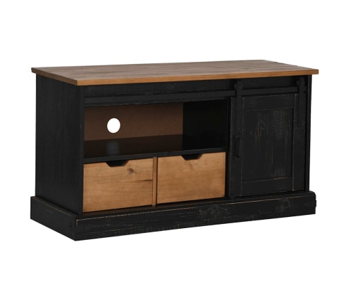 Mueble de TV HALDEN con puerta corredera negro 110x40x60 cm