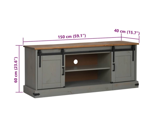 Mueble de TV HALDEN 2 puerta correderas gris 150x40x60 cm