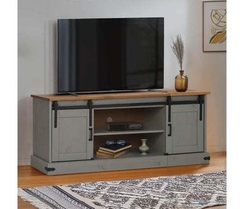 Mueble de TV HALDEN 2 puerta correderas gris 150x40x60 cm