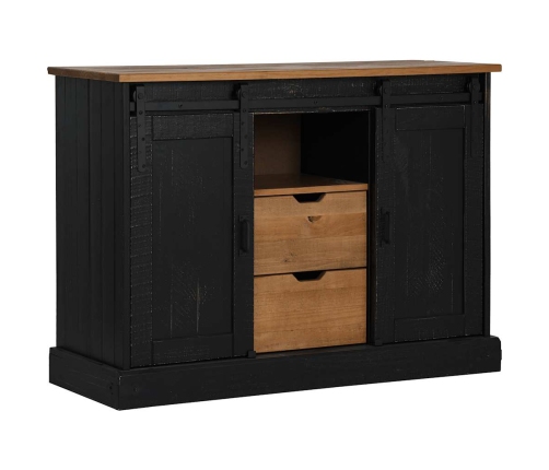 Aparador HALDEN 2 puertas correderas negro 112x40x80 cm