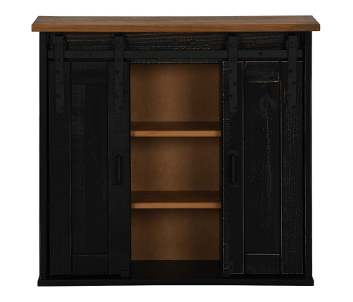 Armario colgante HALDEN 2 puerta correderas 75x22,5x70 cm negro