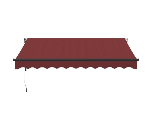 Toldo retráctil automático con luces LED burdeos 300x250 cm