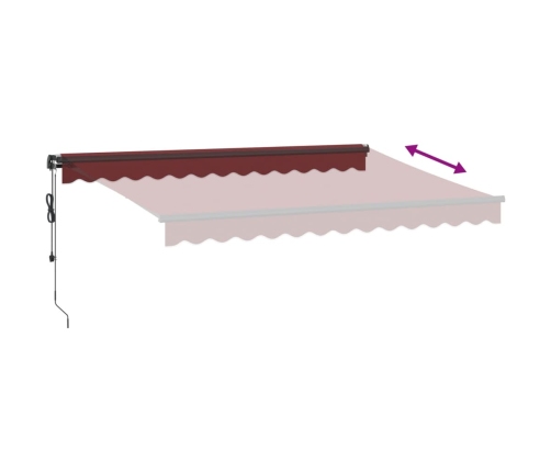 Toldo retráctil automático burdeos 350x250 cm