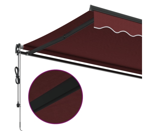 Toldo retráctil automático burdeos 350x250 cm