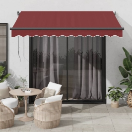 Toldo retráctil automático burdeos 350x250 cm