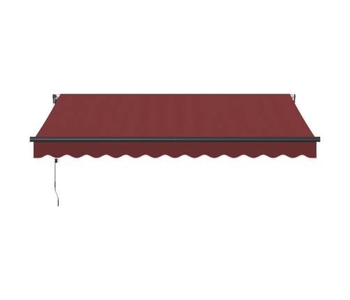 Toldo retráctil automático con LEDs burdeos 350x250 cm