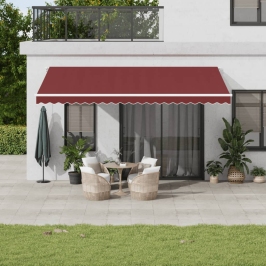 Toldo retráctil automático burdeos 500x300 cm
