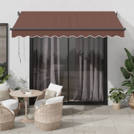 Toldo retráctil automático marrón 350x250 cm