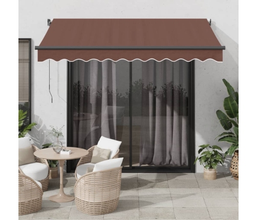 Toldo retráctil automático marrón 350x250 cm