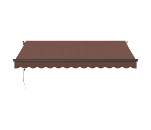 Toldo retráctil automático con LEDs marrón 350x250 cm