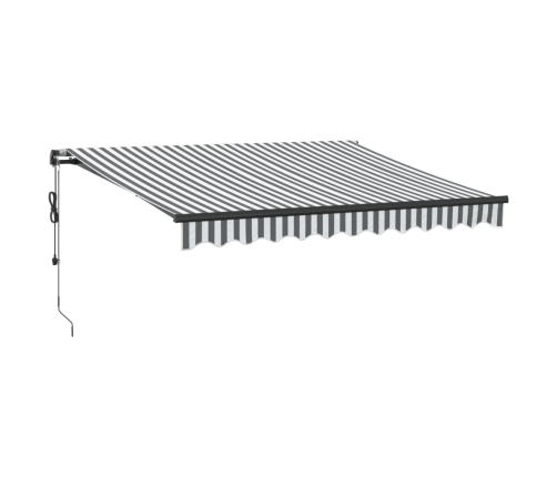 Toldo retráctil automático gris antracita y blanco 300x250 cm