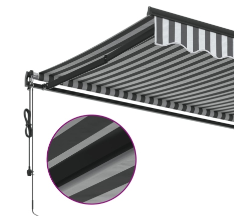 Toldo retráctil automático gris antracita y blanco 300x250 cm