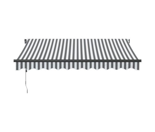 Toldo retráctil automático luz LED antracita blanco 300x250 cm