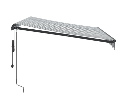 Toldo retráctil automático luz LED antracita blanco 300x250 cm