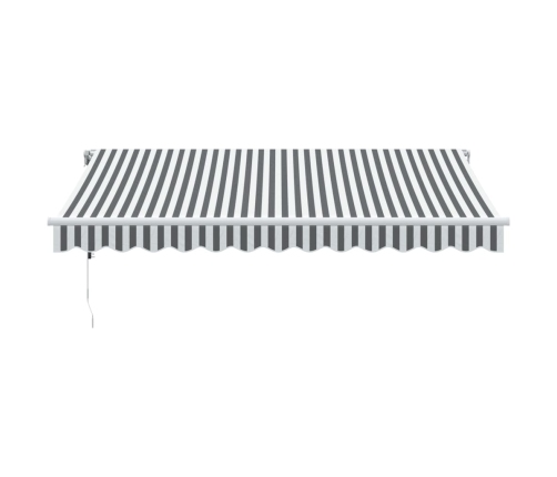 Toldo retráctil automático gris antracita y blanco 350x250 cm