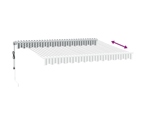 Toldo retráctil automático gris antracita y blanco 350x250 cm