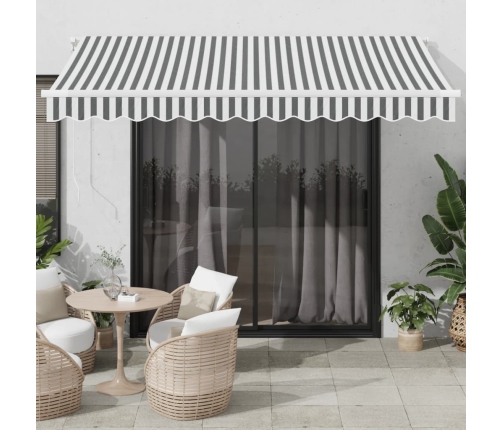 Toldo retráctil automático gris antracita y blanco 350x250 cm