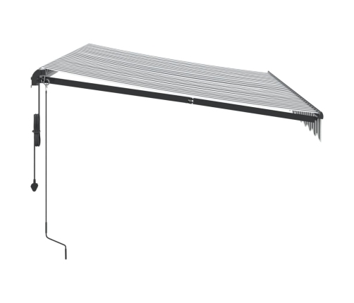 Toldo retráctil automático luz LED antracita blanco 350x250 cm