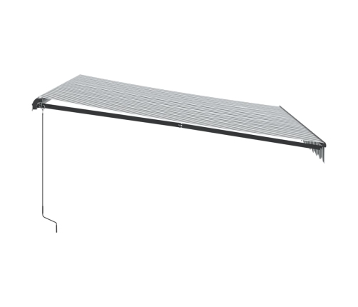 Toldo retráctil manual gris antracita y blanco 400x300 cm