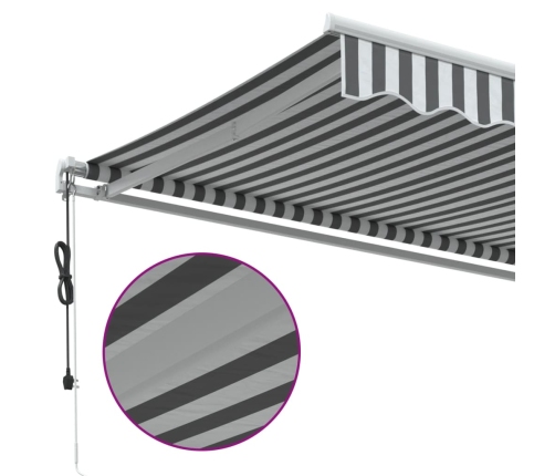 Toldo retráctil automático gris antracita y blanco 450x300 cm
