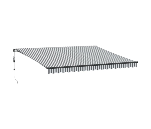 Toldo retráctil automático luz LED antracita blanco 450x300 cm