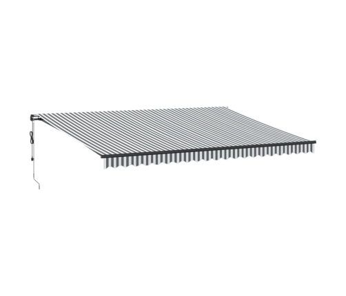 Toldo retráctil automático gris antracita y blanco 500x300 cm