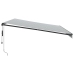 Toldo retráctil automático luz LED antracita y blanco 500x300cm