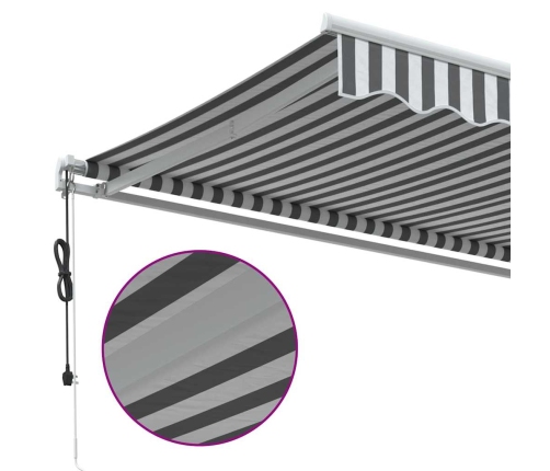 Toldo retráctil automático gris antracita y blanco 600x300 cm