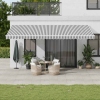 Toldo retráctil automático gris antracita y blanco 600x300 cm