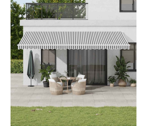 Toldo retráctil automático gris antracita y blanco 600x300 cm