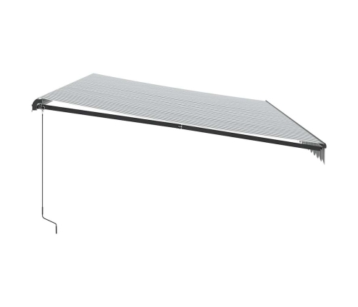 Toldo retráctil manual con luz LED antracita y blanco 600x300cm