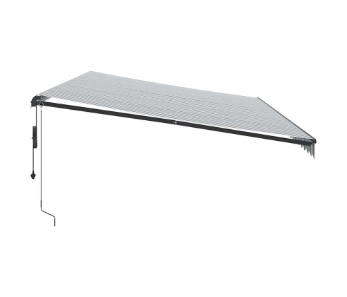 Toldo retráctil automático luces LED antracita blanco 600x300cm