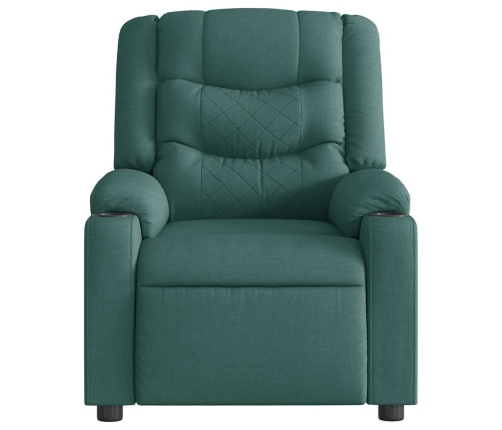 Sillón reclinable eléctrico tela verde oscuro