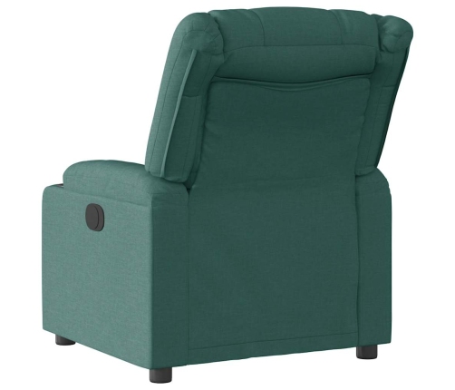 Sillón reclinable eléctrico tela verde oscuro