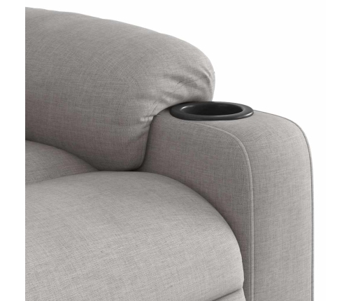 Sillón reclinable eléctrico de tela gris nube