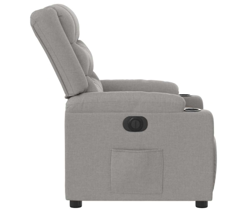 Sillón reclinable eléctrico de tela gris nube