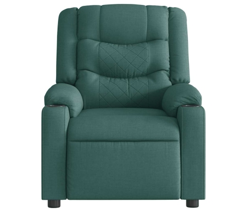 Sillón reclinable de masaje eléctrico tela verde oscuro