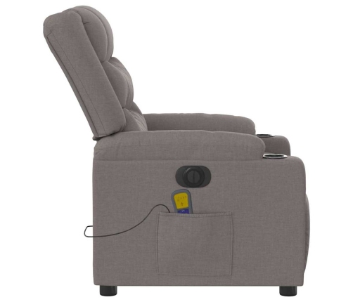 Sillón reclinable de masaje eléctrico tela gris taupe