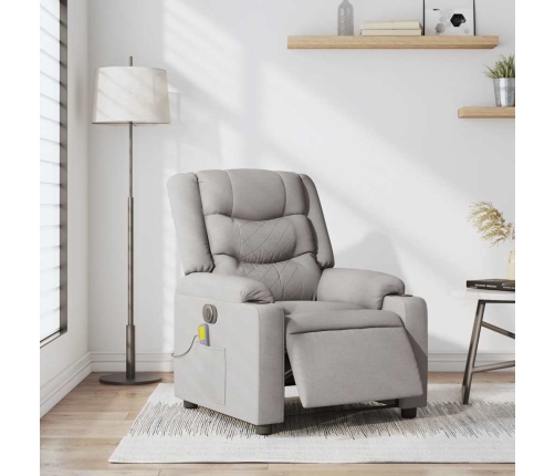 Sillón reclinable de masaje eléctrico tela gris nube