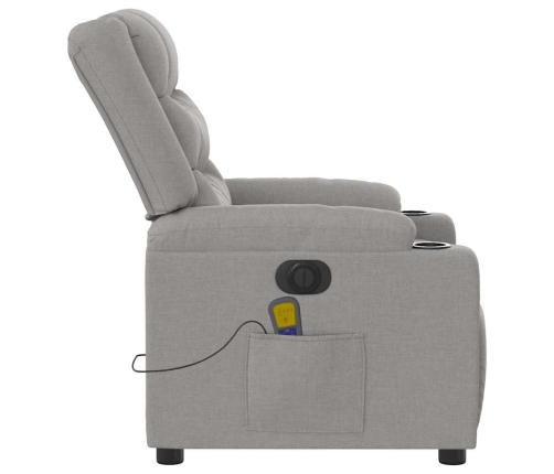 Sillón reclinable de masaje eléctrico tela gris nube