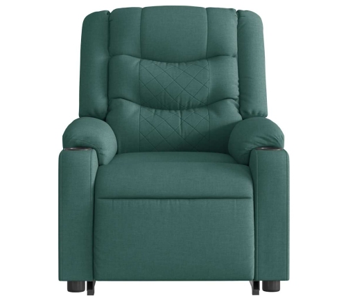 Sillón reclinable elevable tela verde oscuro