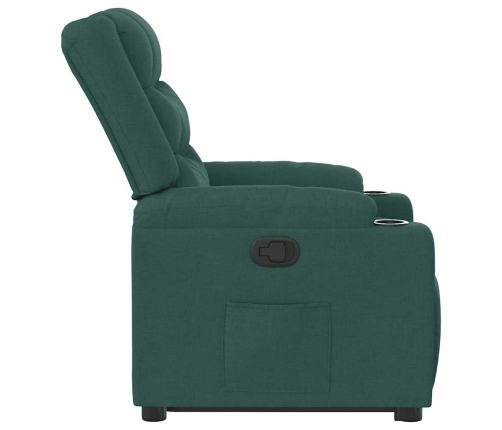 Sillón reclinable elevable tela verde oscuro