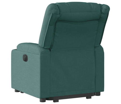 Sillón reclinable elevable tela verde oscuro