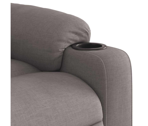 Sillón reclinable elevable tela gris taupe