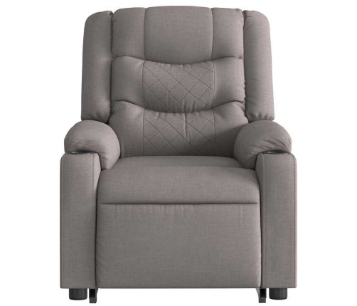 Sillón reclinable elevable tela gris taupe