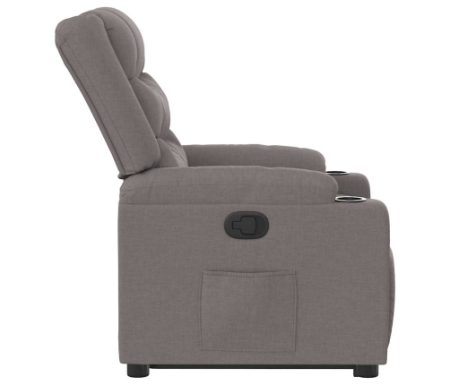 Sillón reclinable elevable tela gris taupe