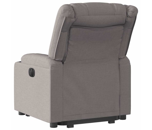 Sillón reclinable elevable tela gris taupe