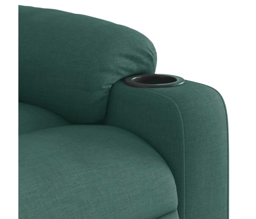 Silla de masaje reclinable de pie de tela verde oscura